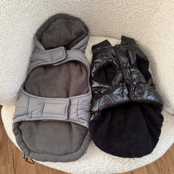 Gray and Black Dog Puffer Jackets - Picture 2 of 6